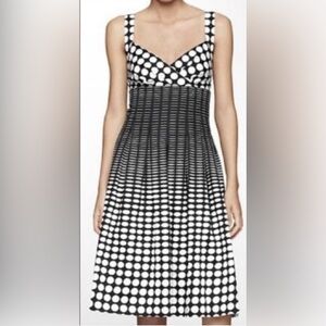 Dana Buckman Black and White Ombre Dot Dress, Size 12